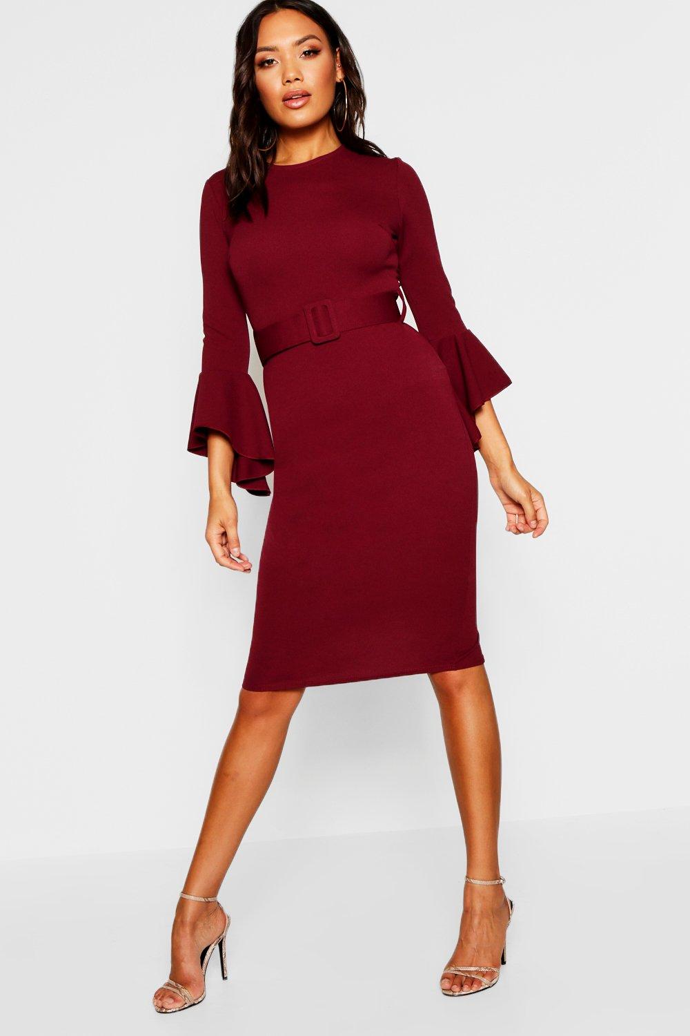 boohoo belted dress