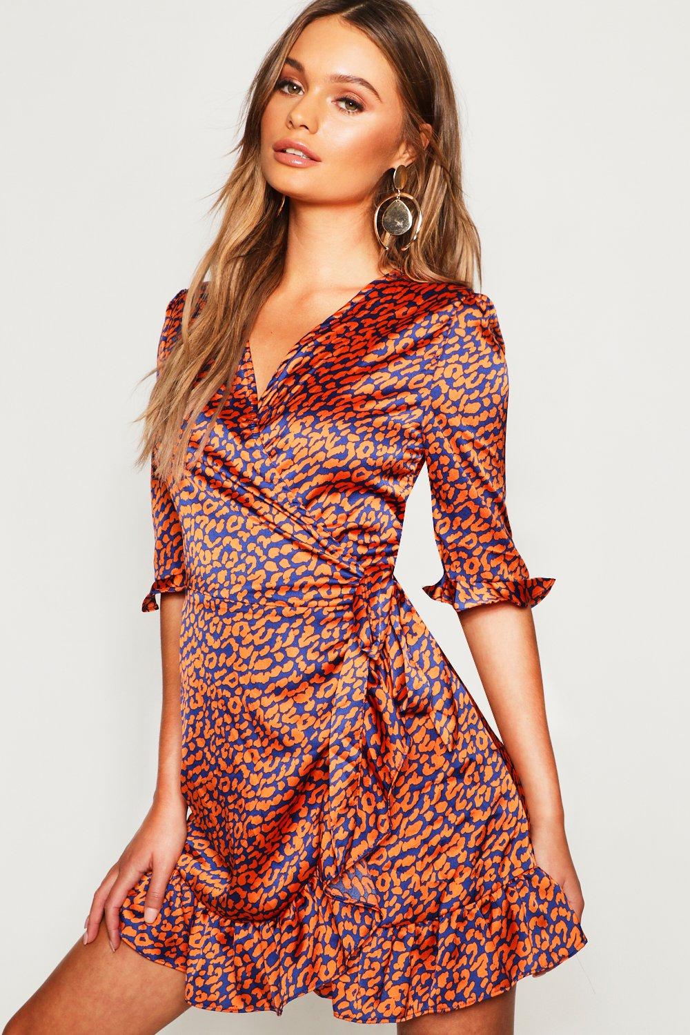 boohoo red leopard print dress