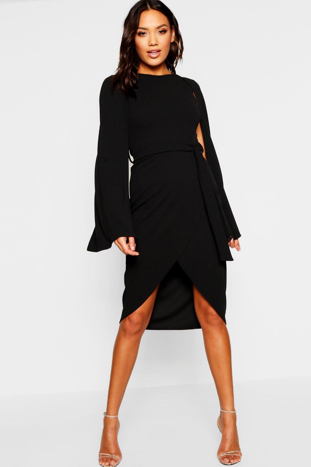 boohoo cape dress