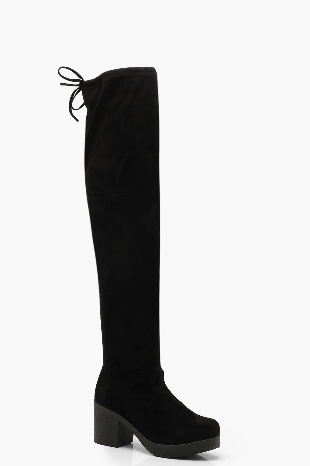chunky over the knee boots