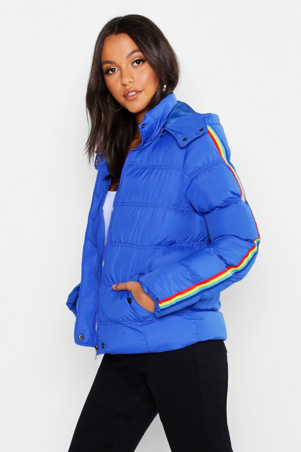 Electric blue best sale puffer jacket women's