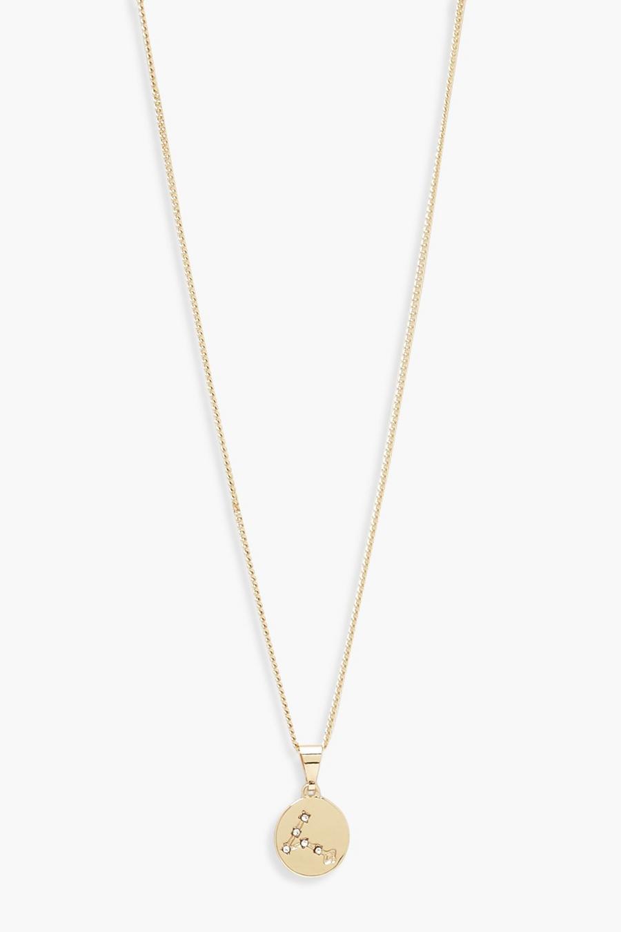 Gold Pisces Constellation Pendant Necklace image number 1