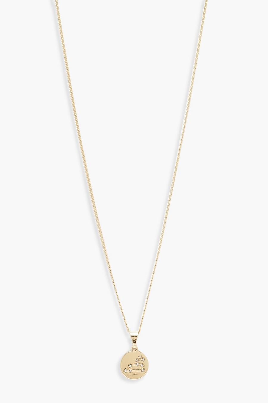 Gold Leo Constellation Pendant Necklace image number 1