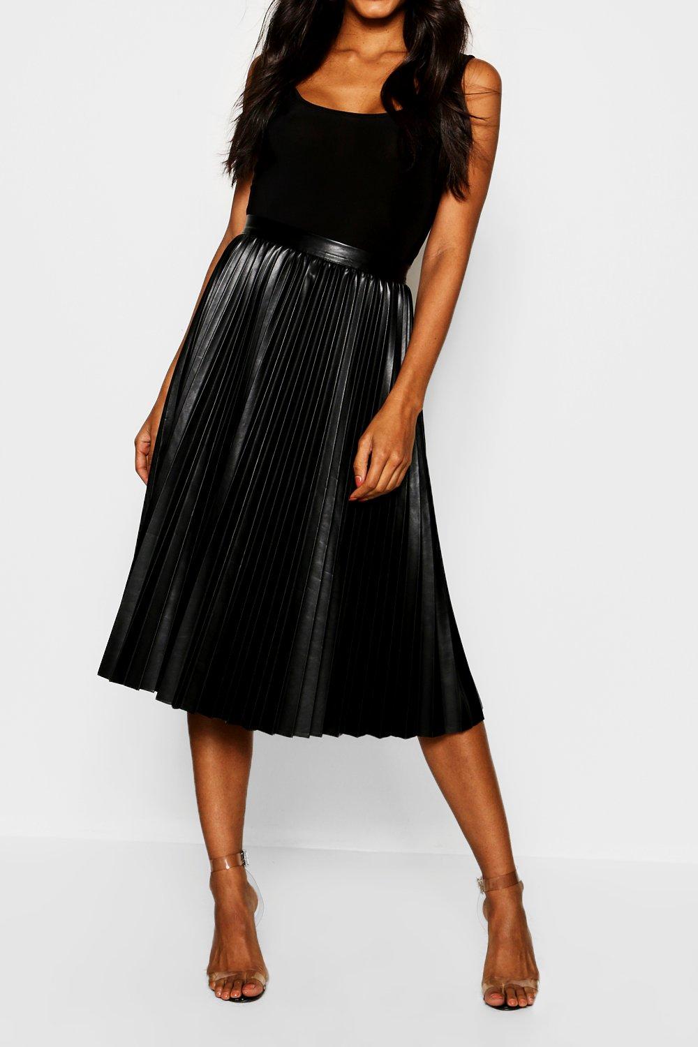 Pleated leather skirt nz sale