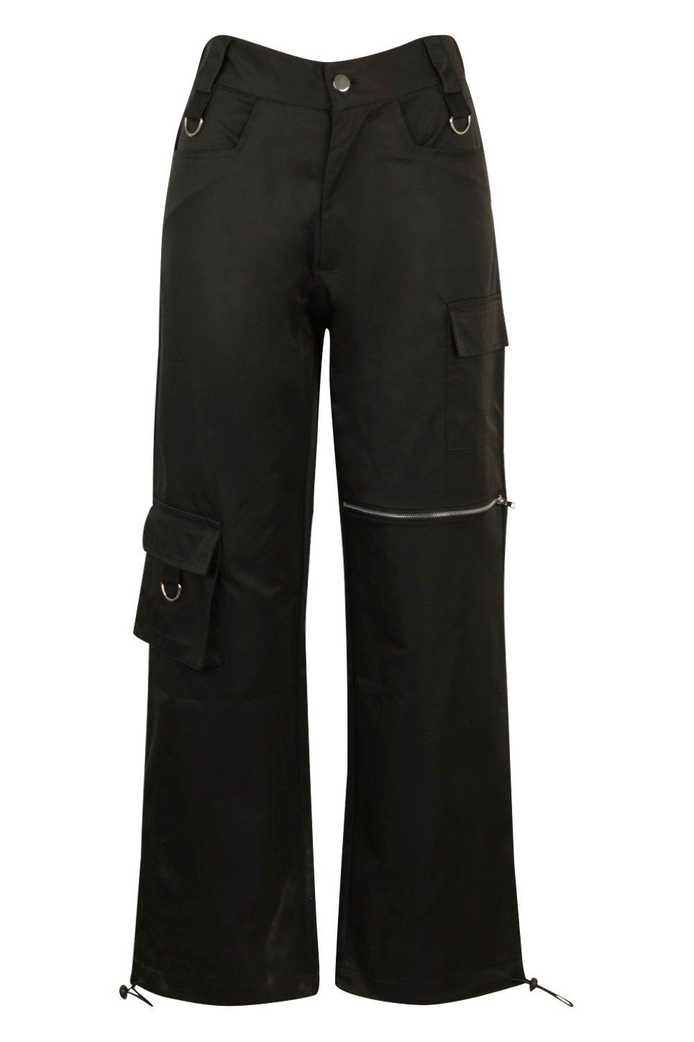 black pocket detail cargo pants
