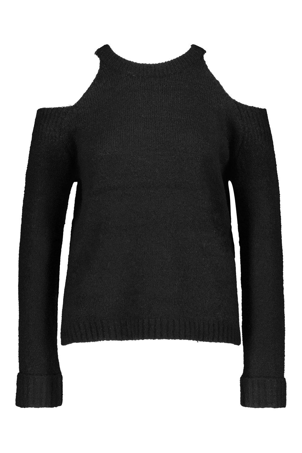Boohoo cold shoulder jumper hotsell