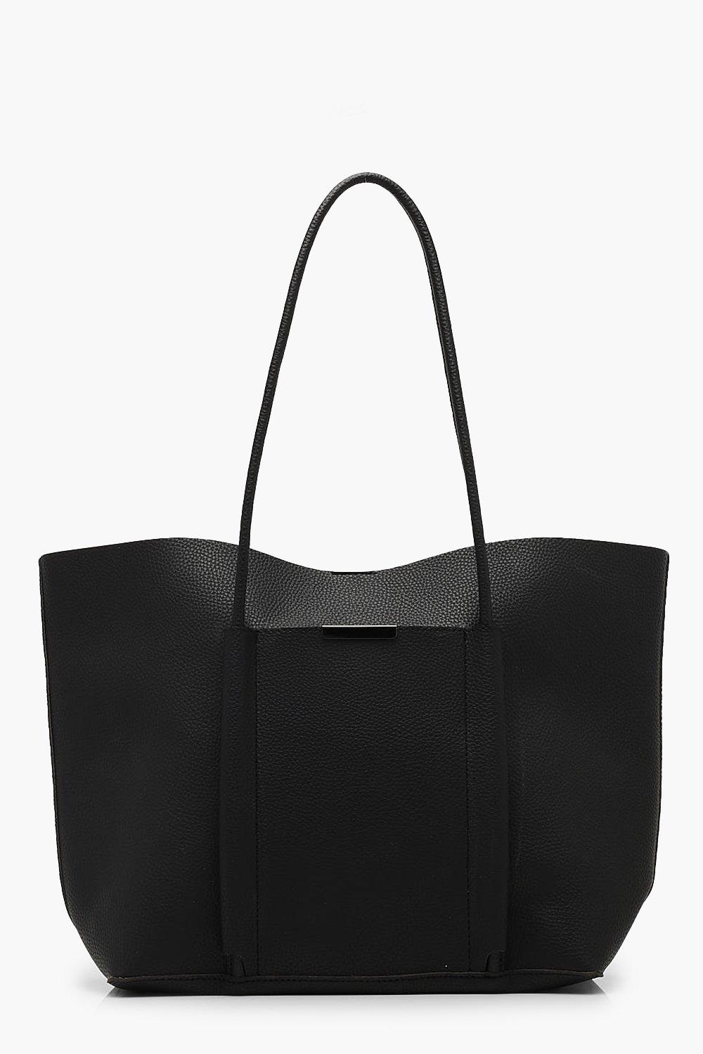 boohoo black handbag