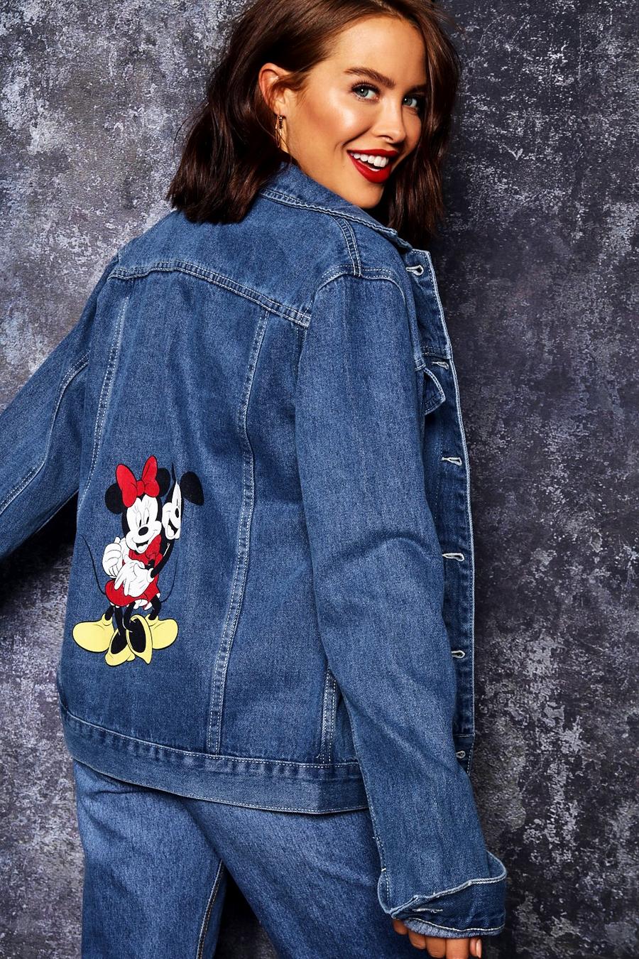 Blue Disney Mickey and Minnie Denim Jacket image number 1
