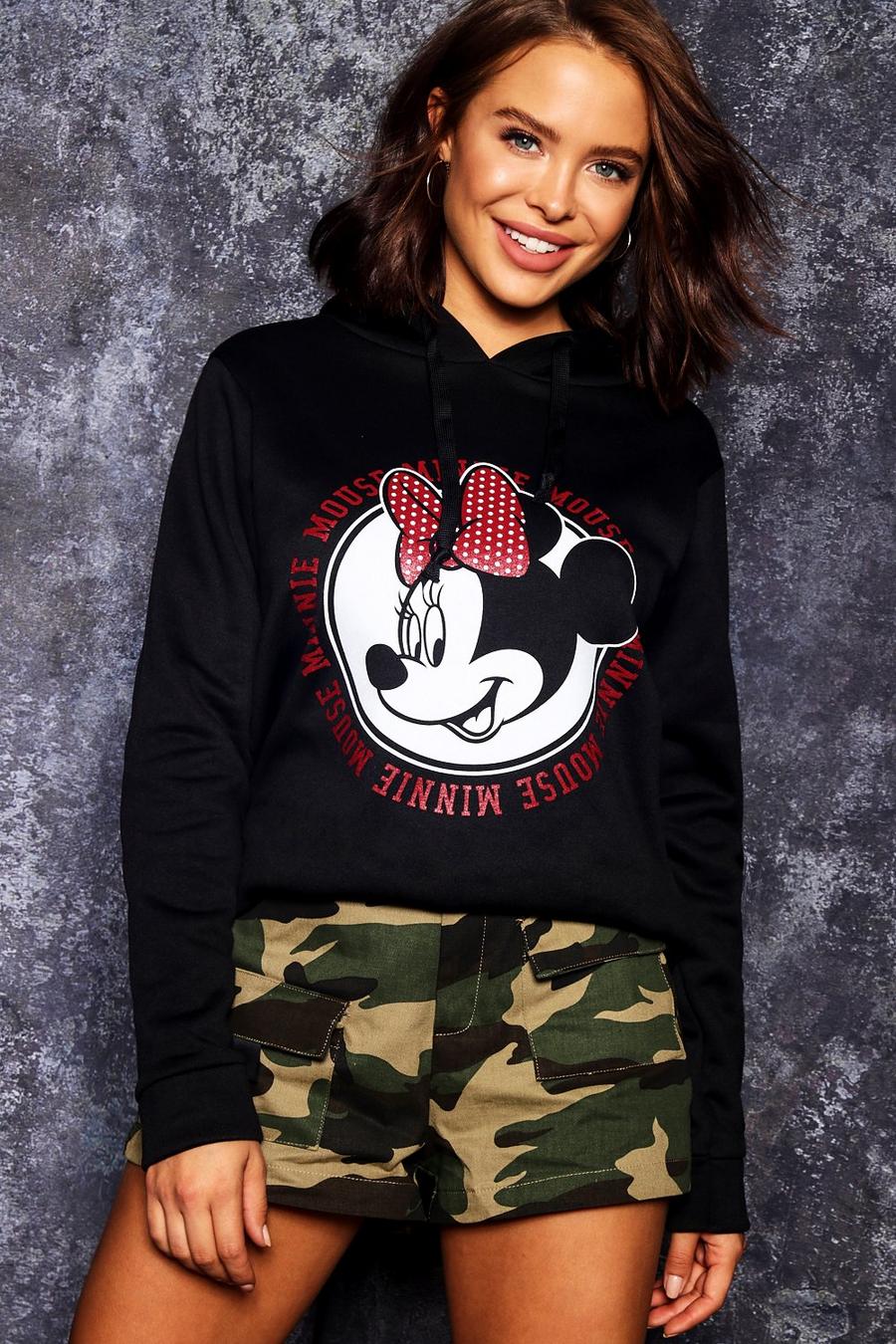 Sudadera con capucha con gráfico de Minnie Mouse de Disney, Negro image number 1
