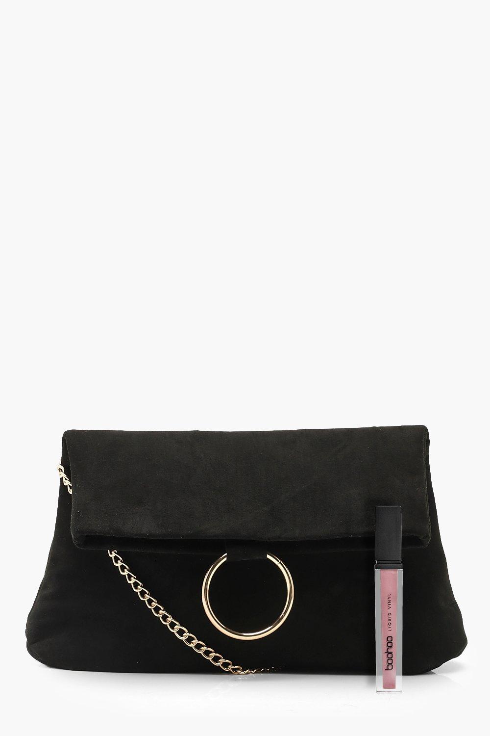 boohoo black handbag