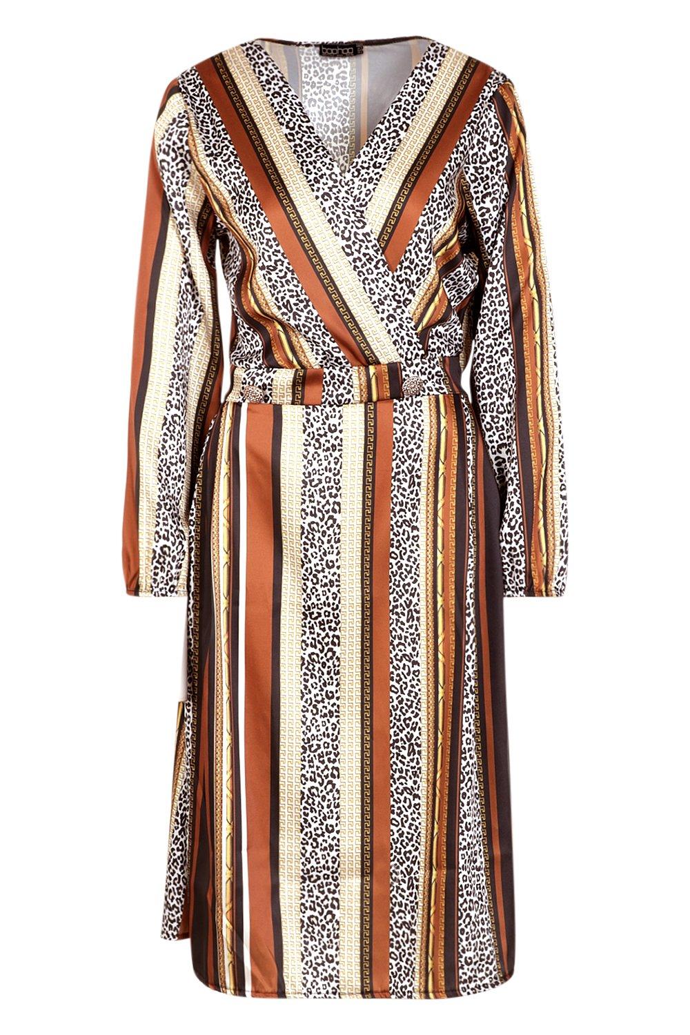 boohoo leopard midi dress