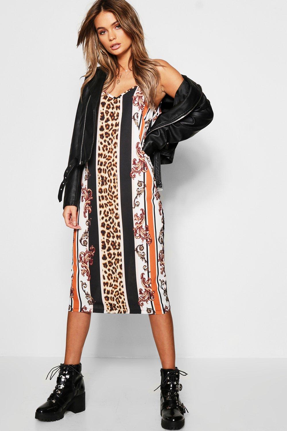 Leopard print midi cami dress best sale