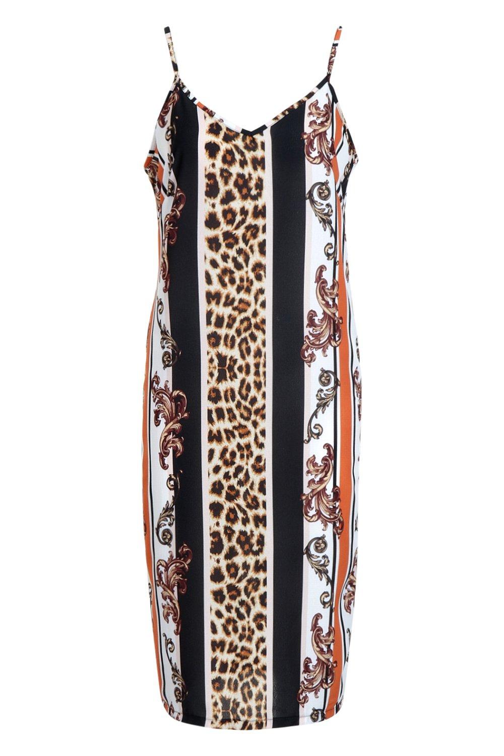 boohoo leopard stripe dress