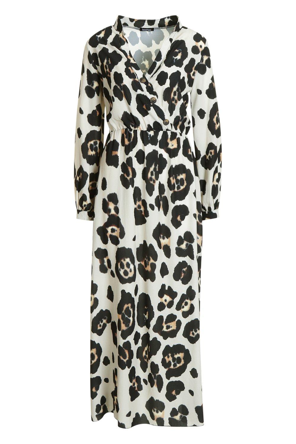 leopard print shirt dress boohoo