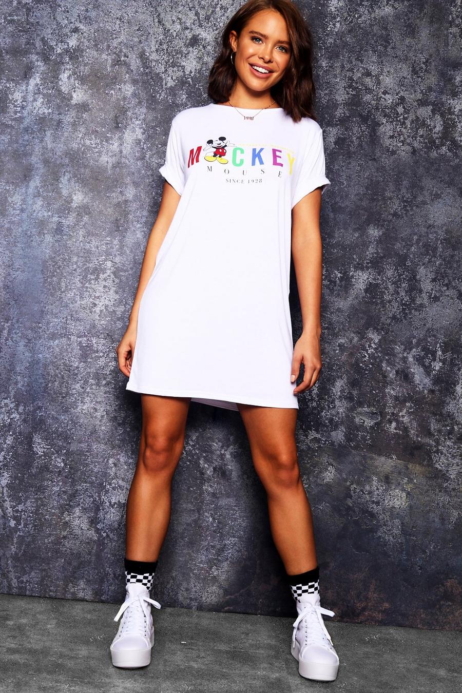 Abito t-shirt stampato con Topolino Disney color arcobaleno image number 1