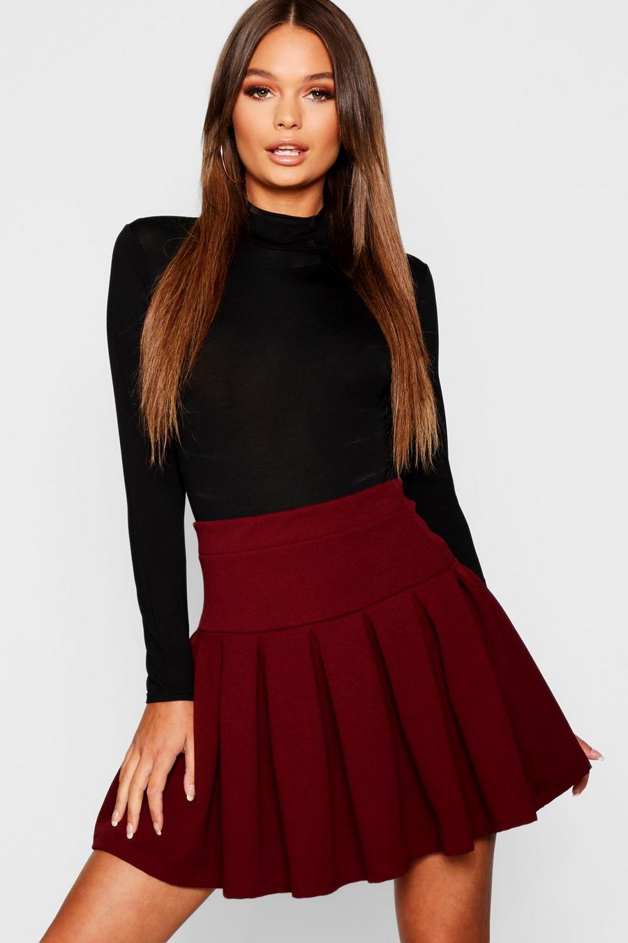 Berry Pleated Tennis Skirt image number 1
