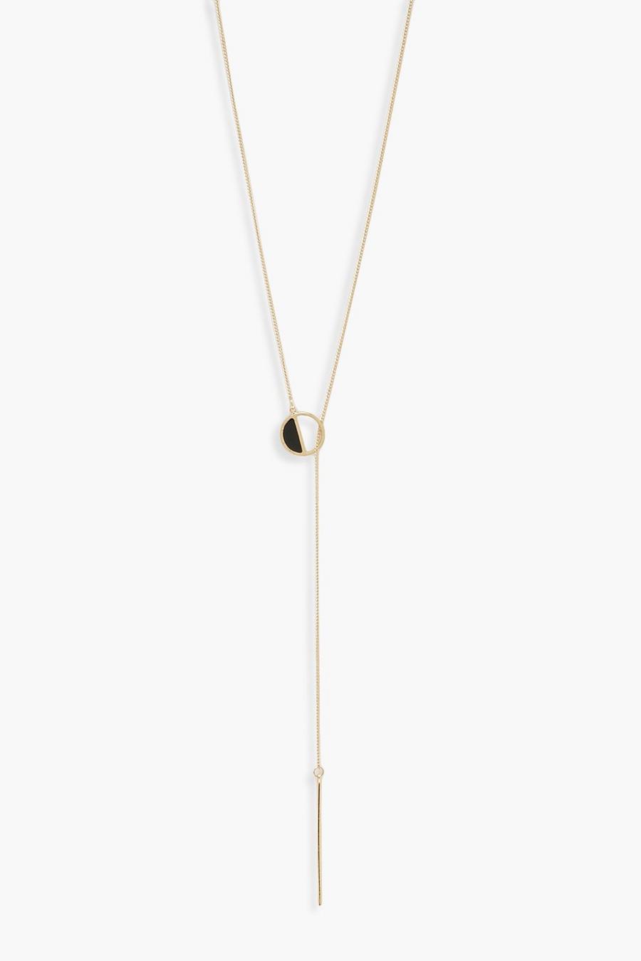 Halskette mit schlichten, runden Halbkreis, Gold image number 1