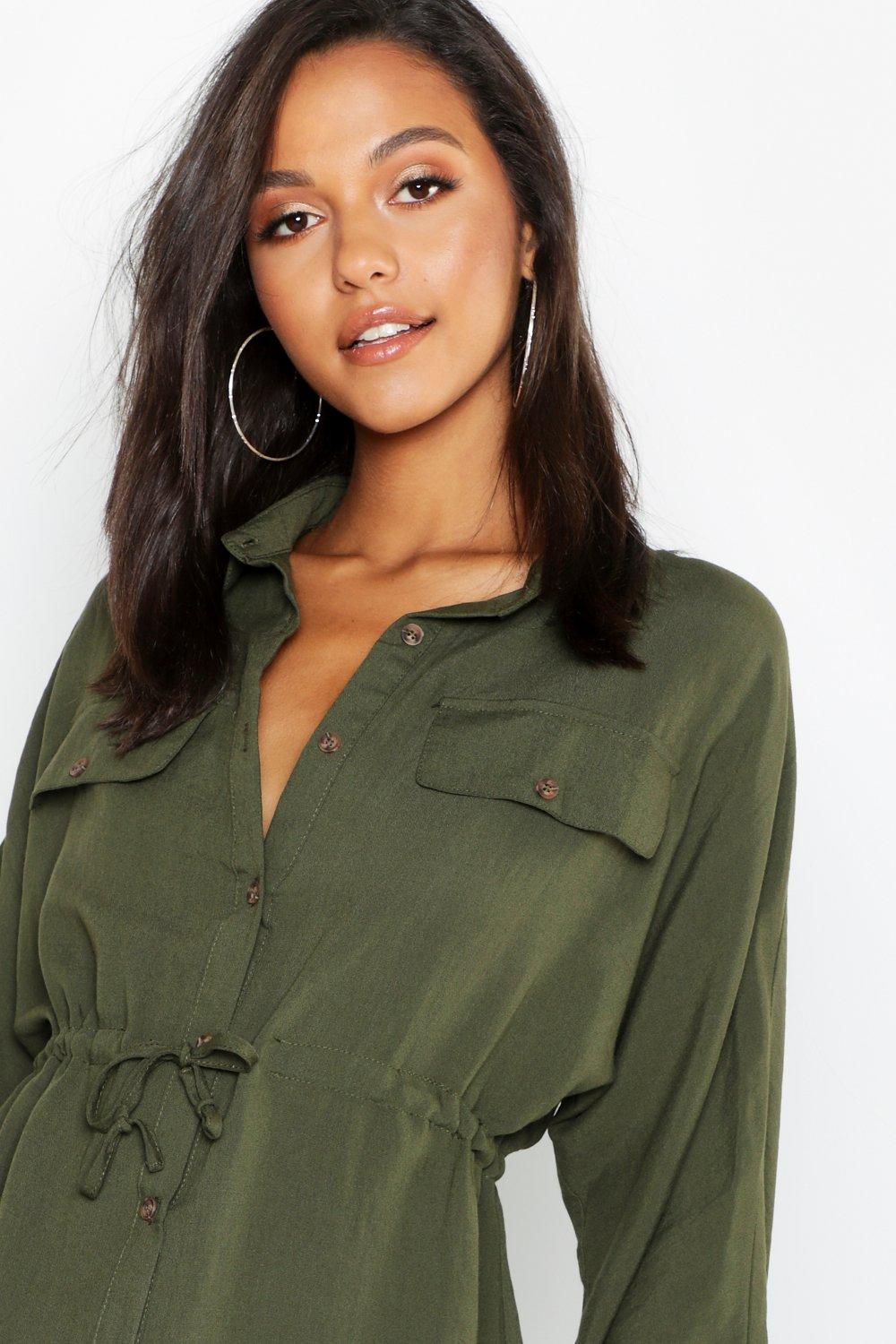 Horn button sale shirt dress