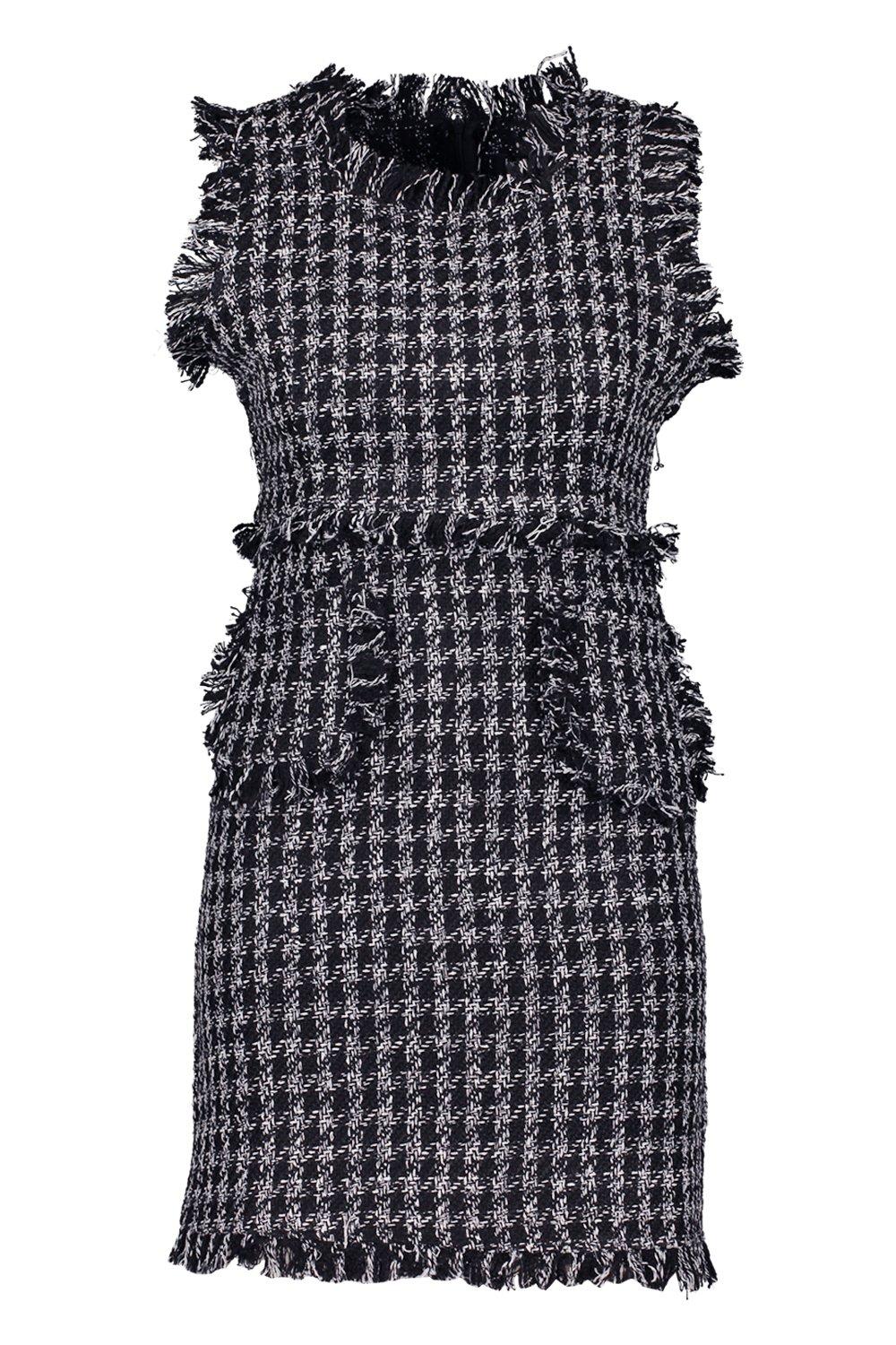 boohoo tweed dress