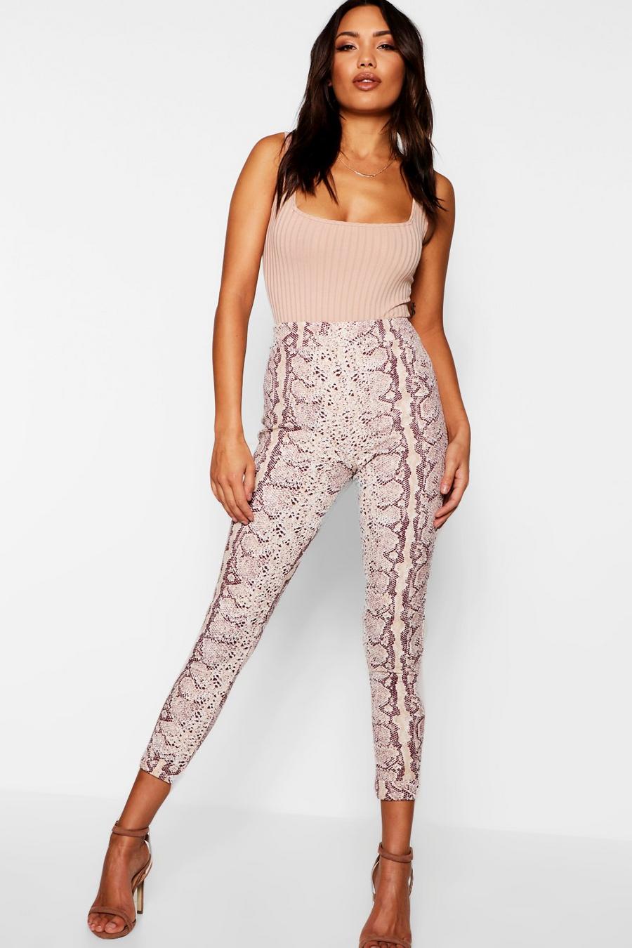 Stone Snake Print Skinny Trousers image number 1