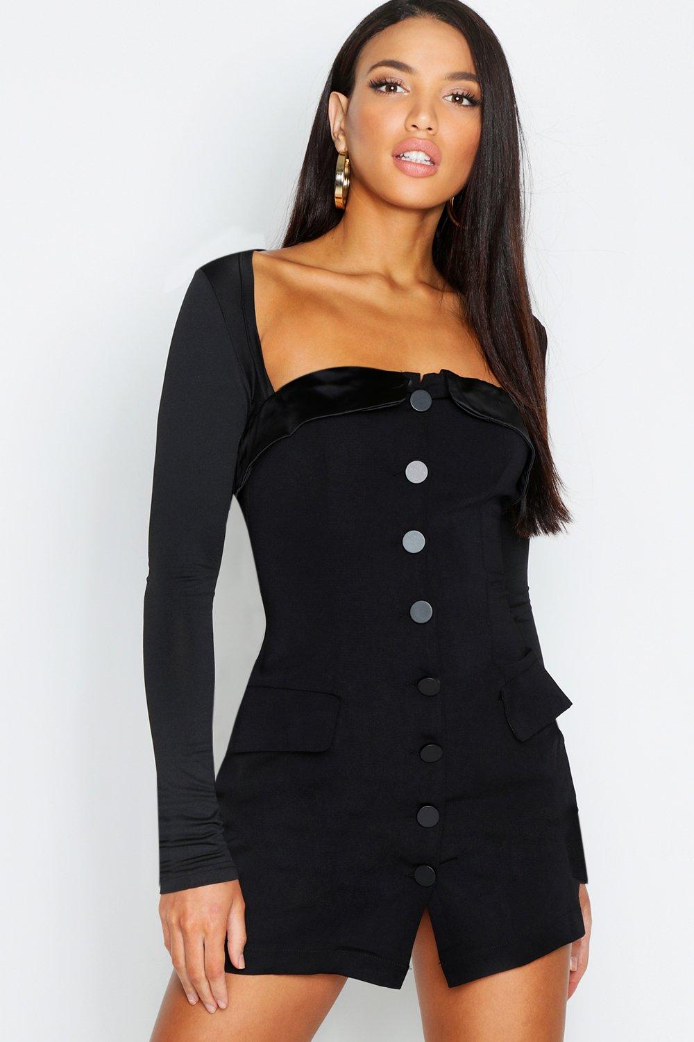 boohoo tuxedo dress