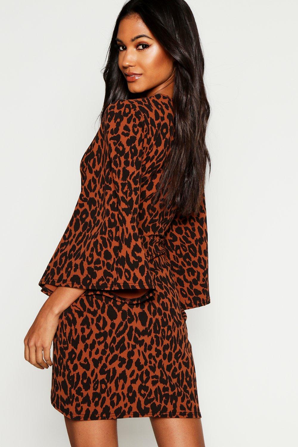 Leopard print 2025 kimono dress