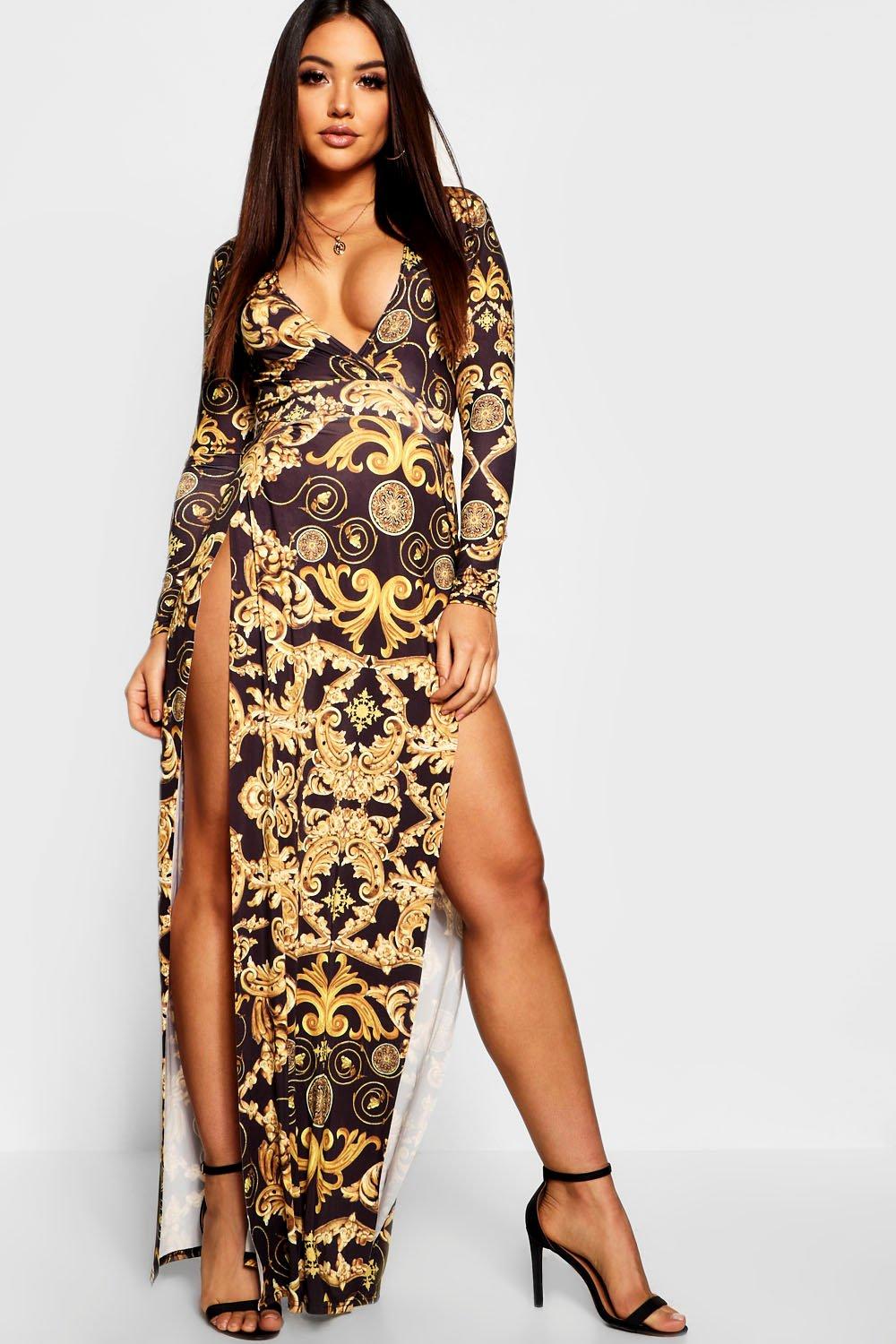 boohoo scarf print dress