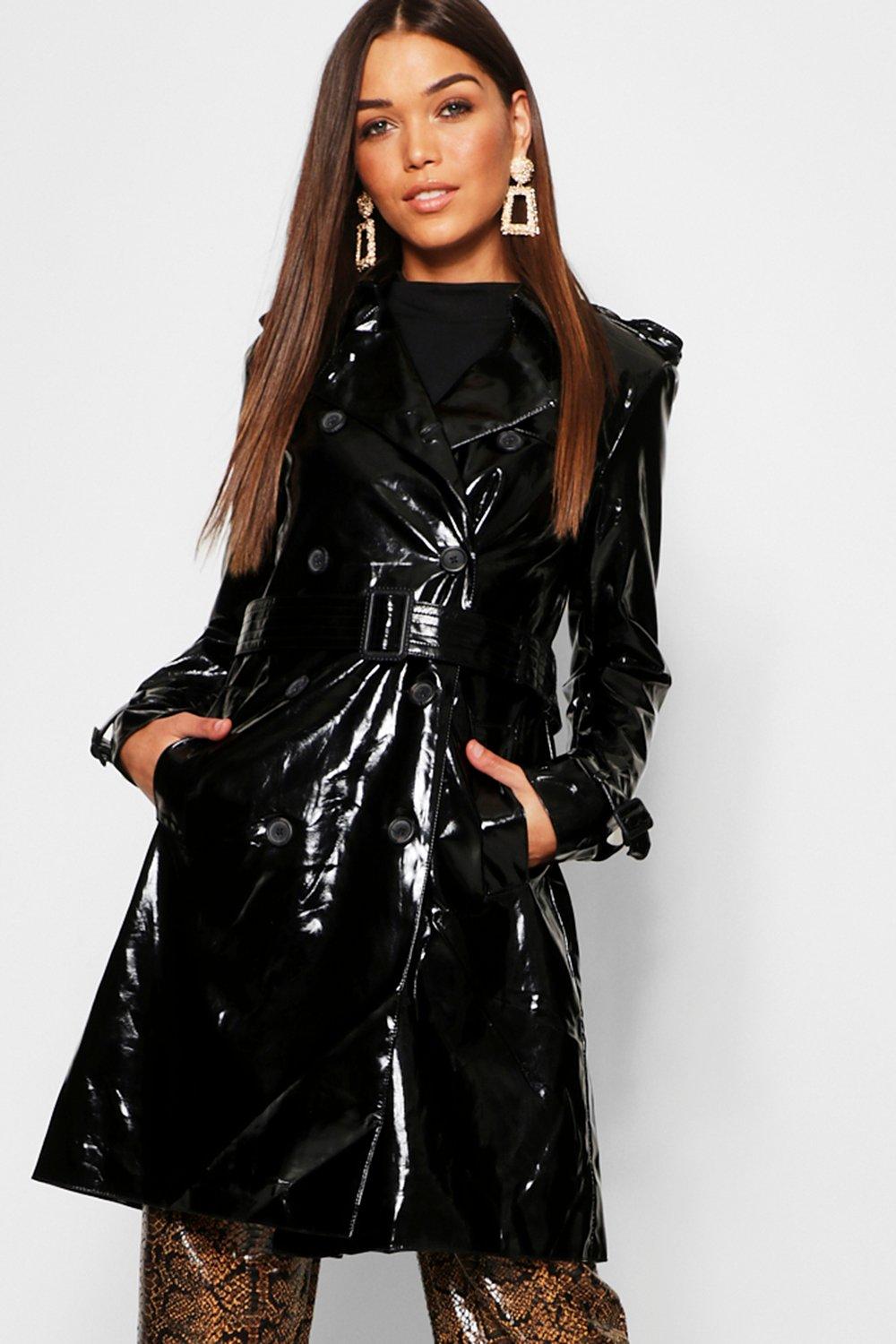 mens pvc trench coat