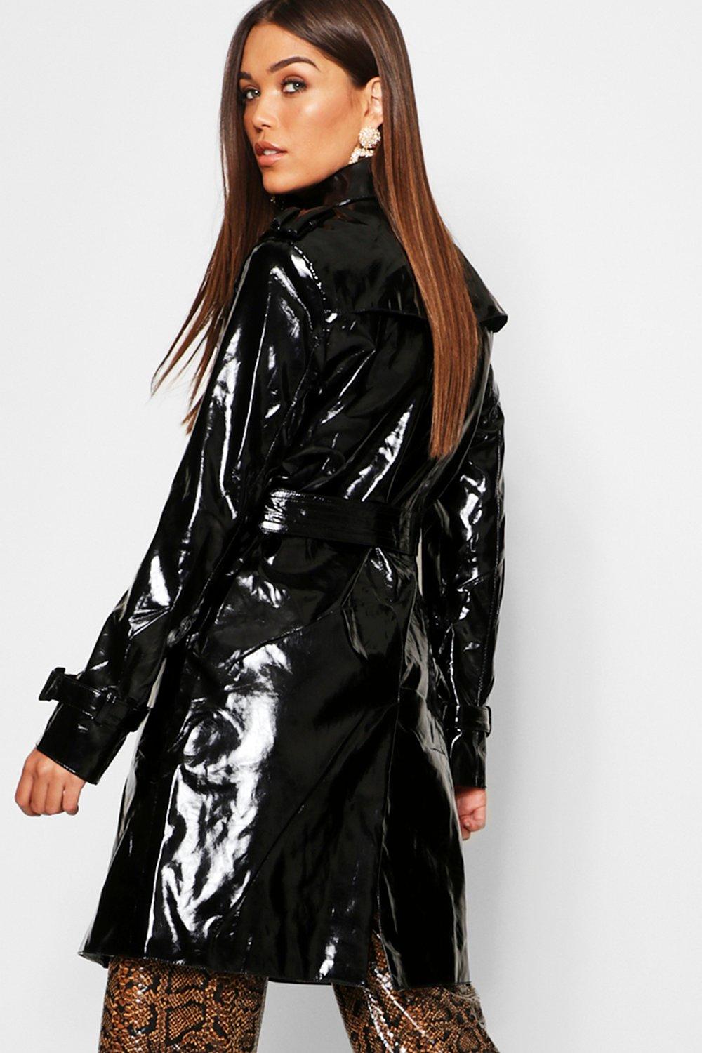 Mens Black Pvc Trench Coat – Tradingbasis