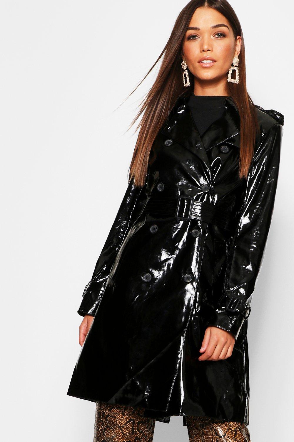 PVC Belted Trench Coat | boohoo