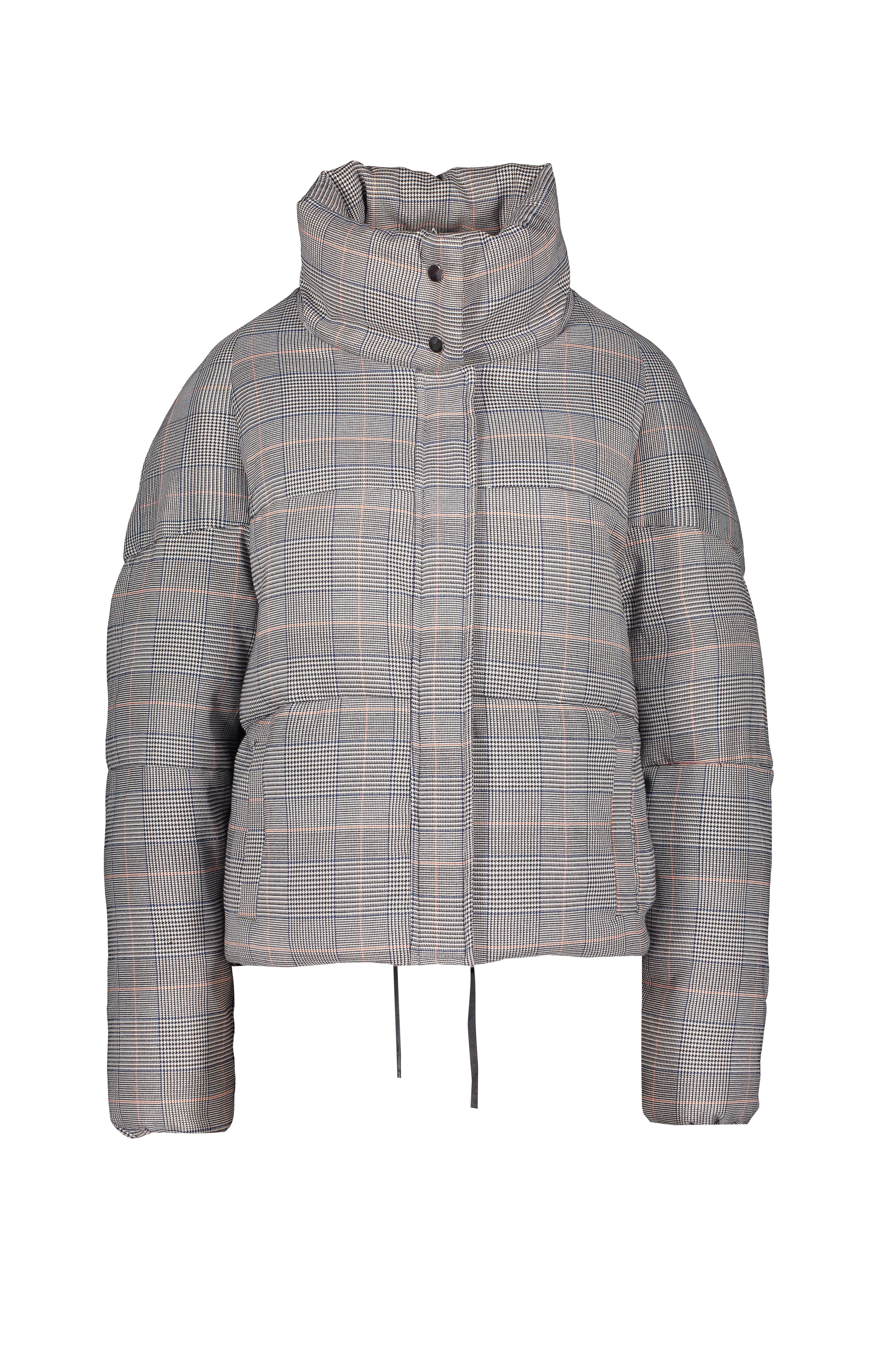 Grey check puffer jacket hotsell