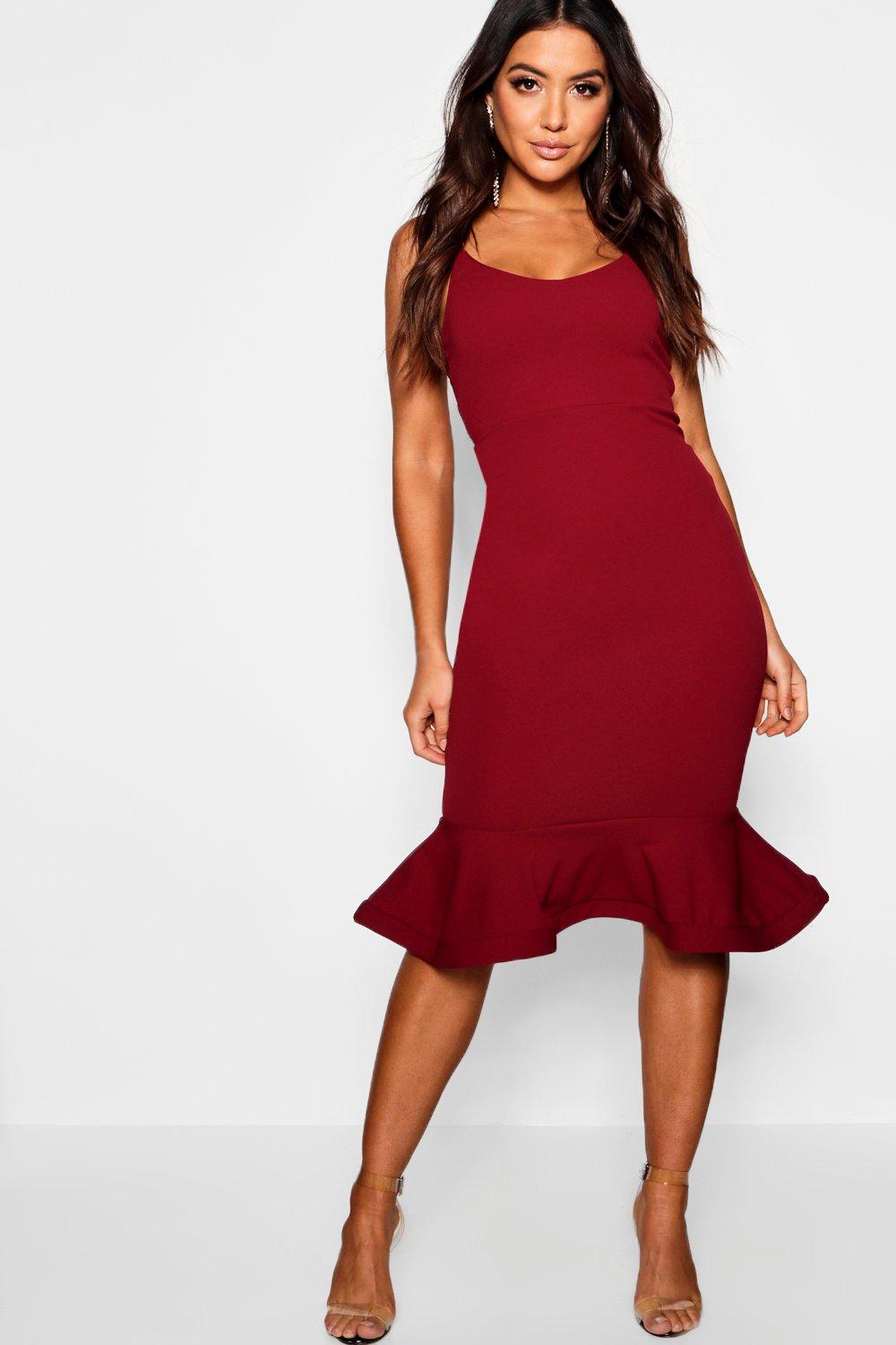 frill hem dress boohoo