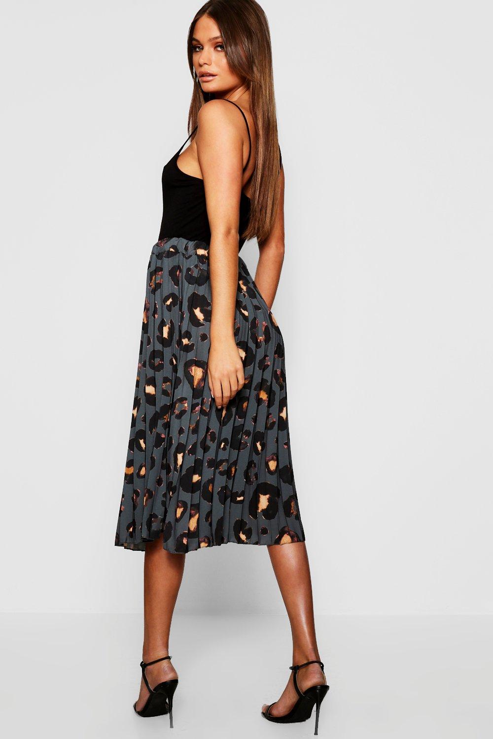 Orange leopard best sale print skirt