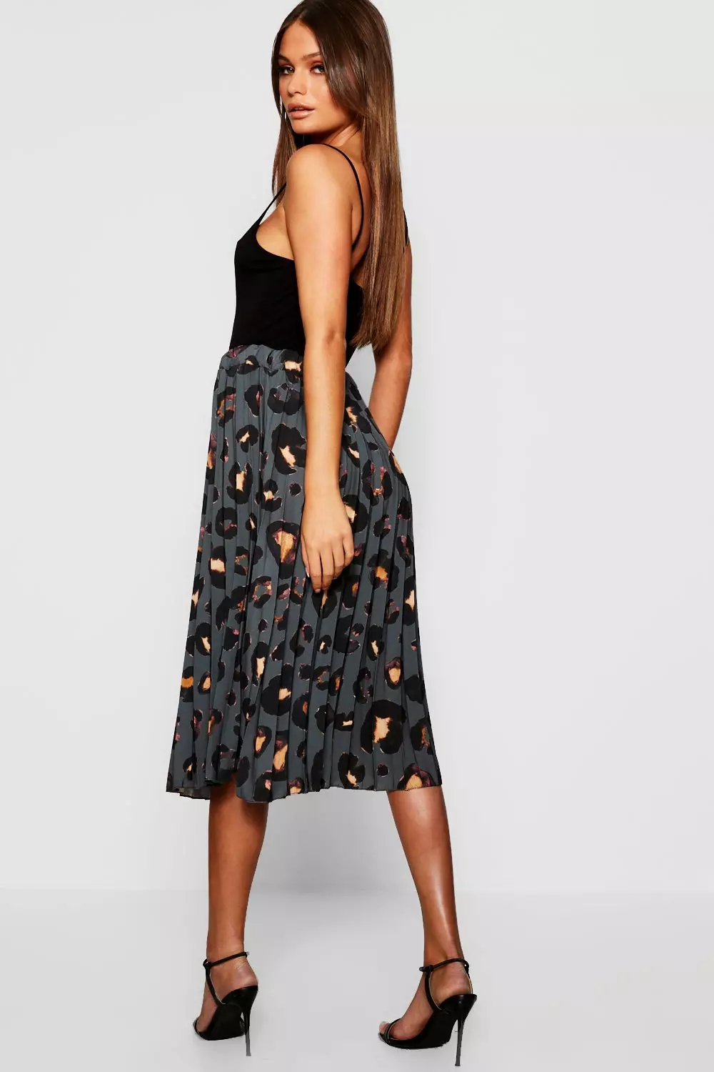 Leopard midi cheap skirt xl