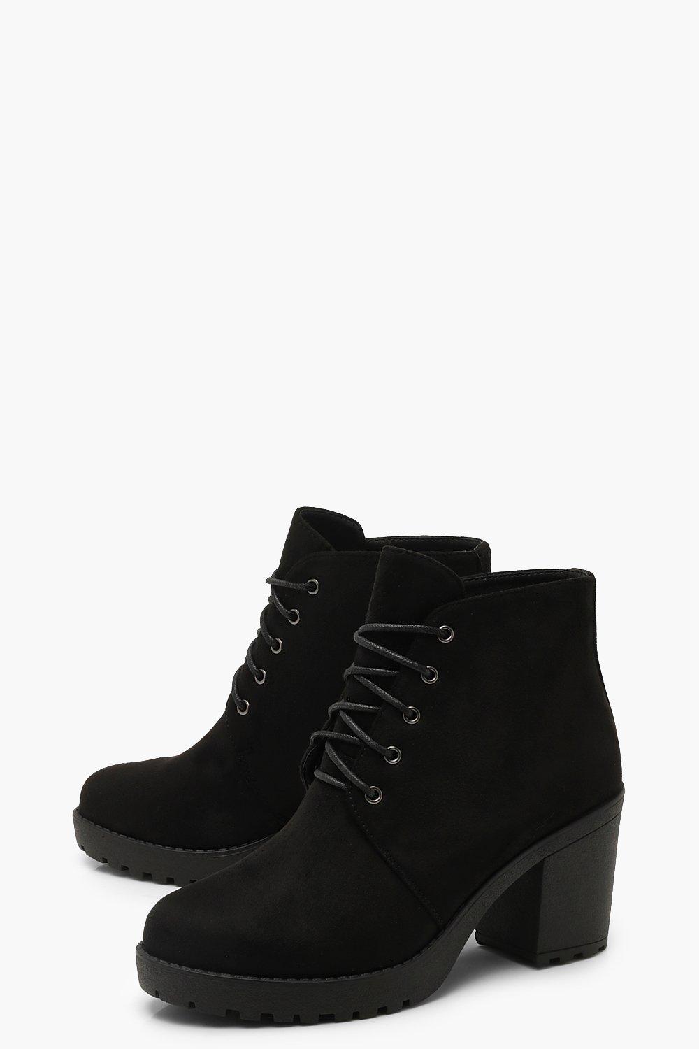 boohoo black lace up boots