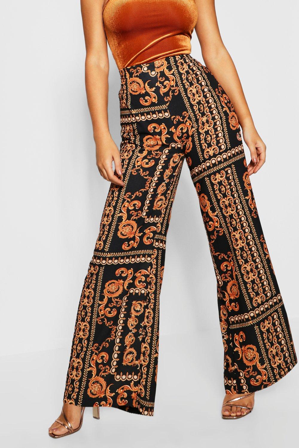 Chain print wide leg trousers store