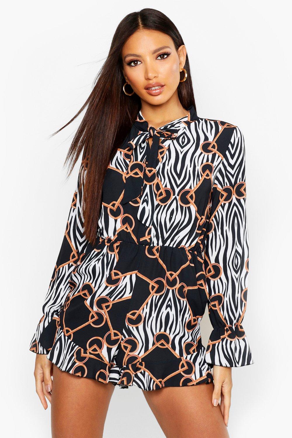 zebra playsuit