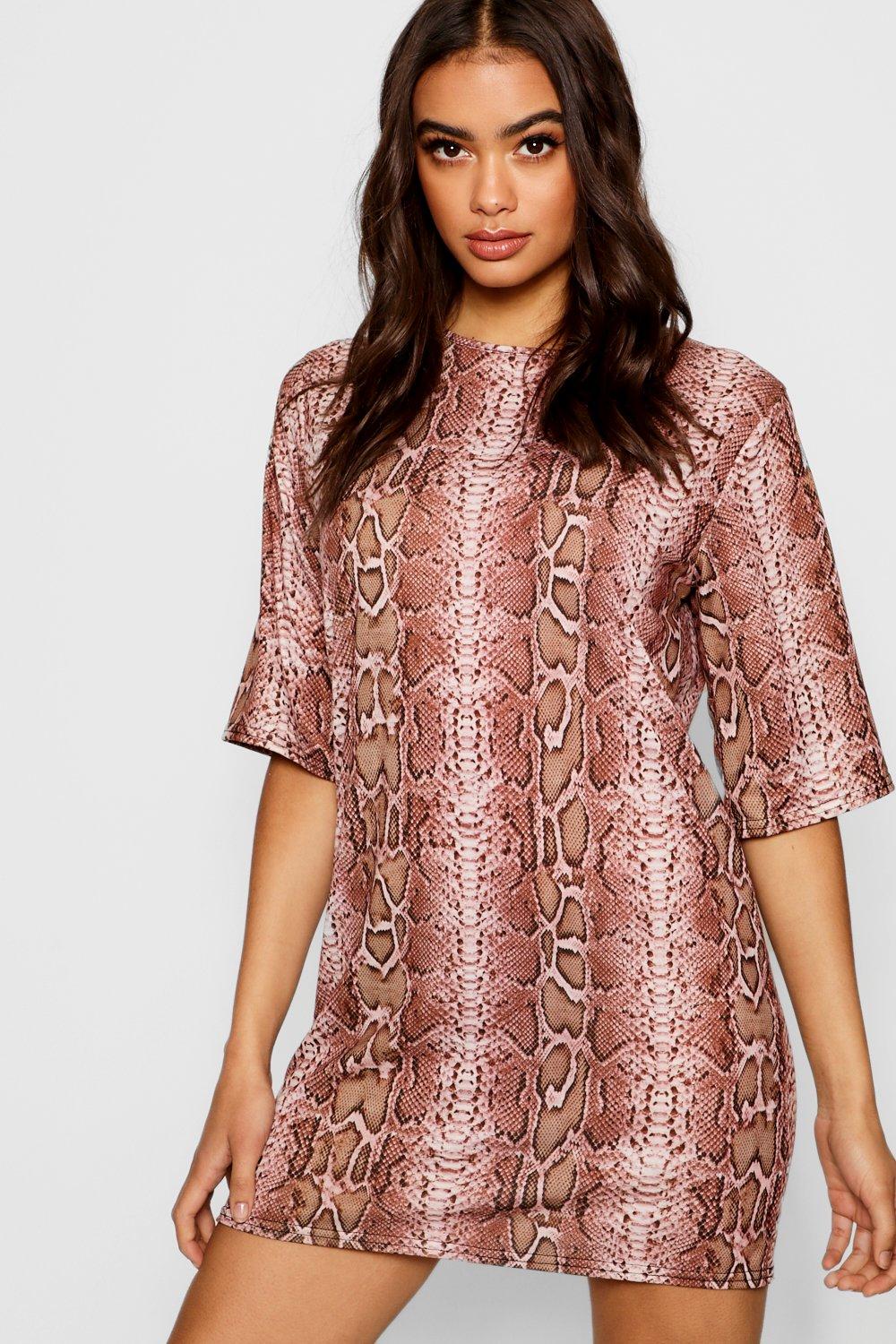 snake print dress boohoo