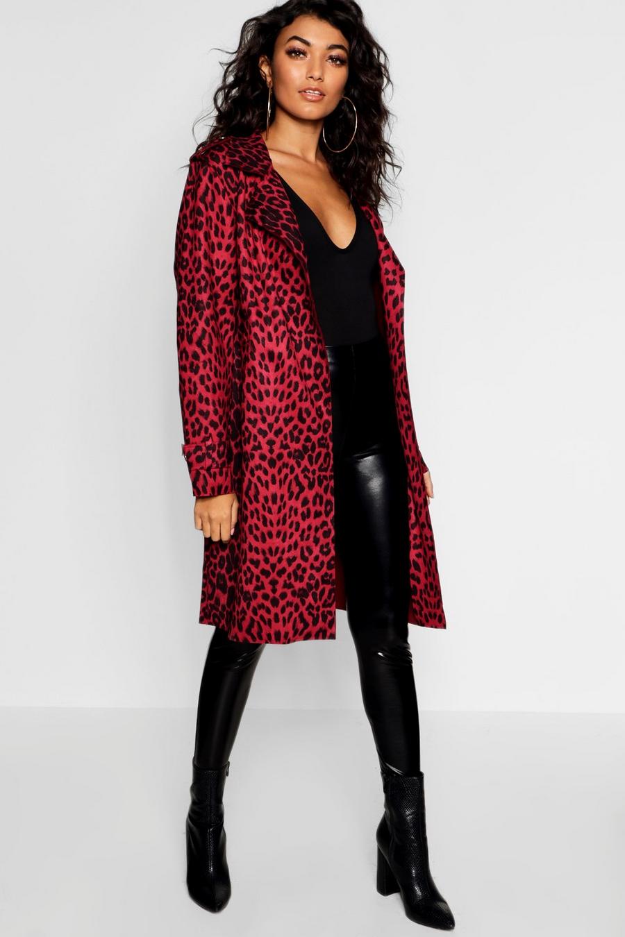 Leopard Print Suedette Trench image number 1