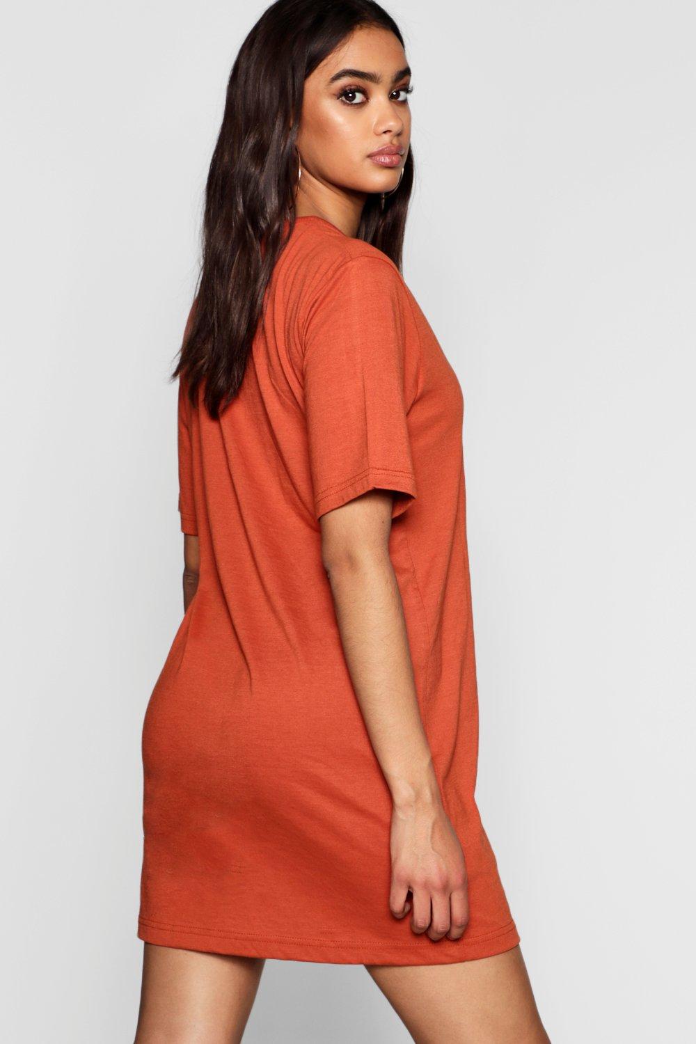 cotton vneck tshirt dress