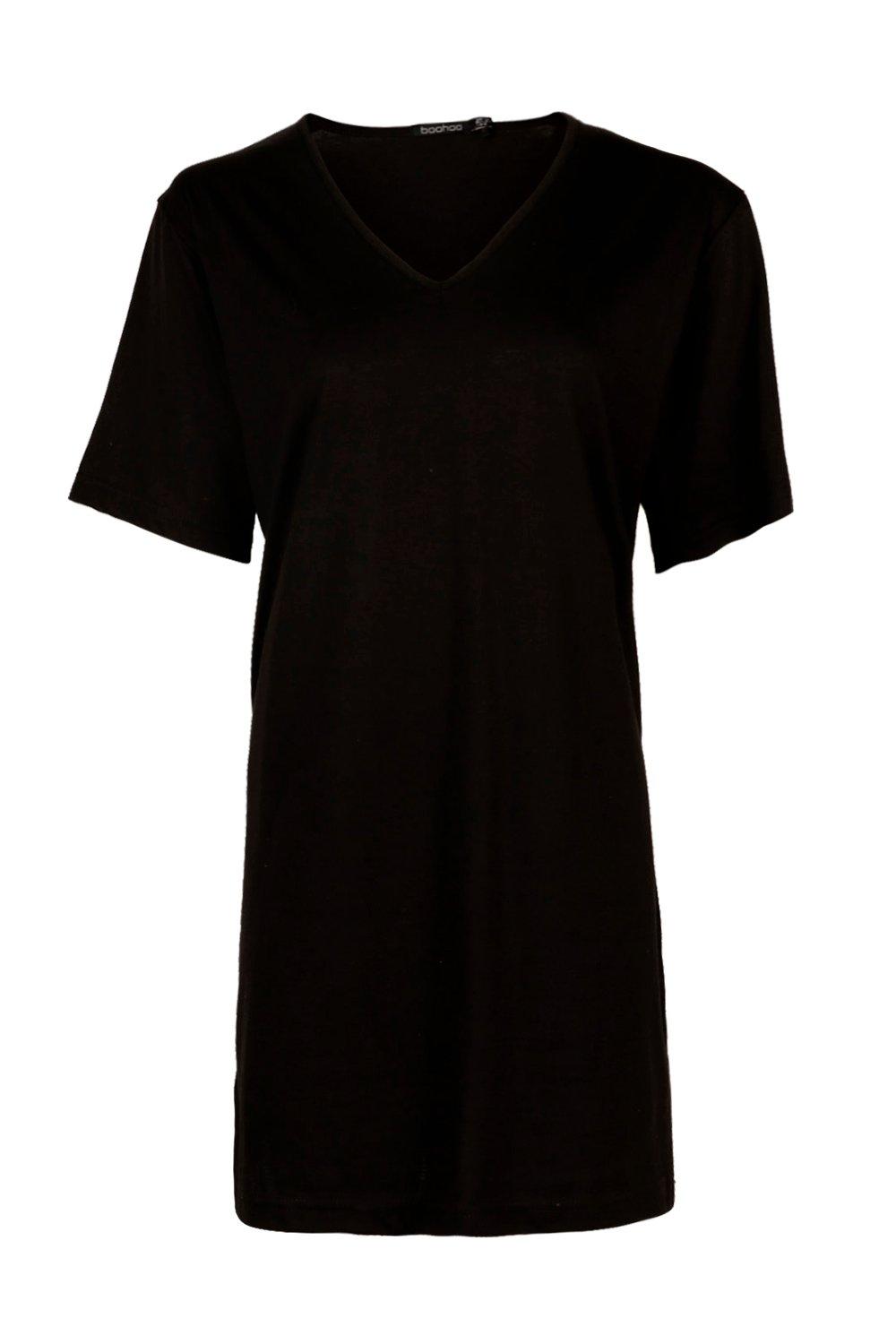 cotton t shirt dress v neck