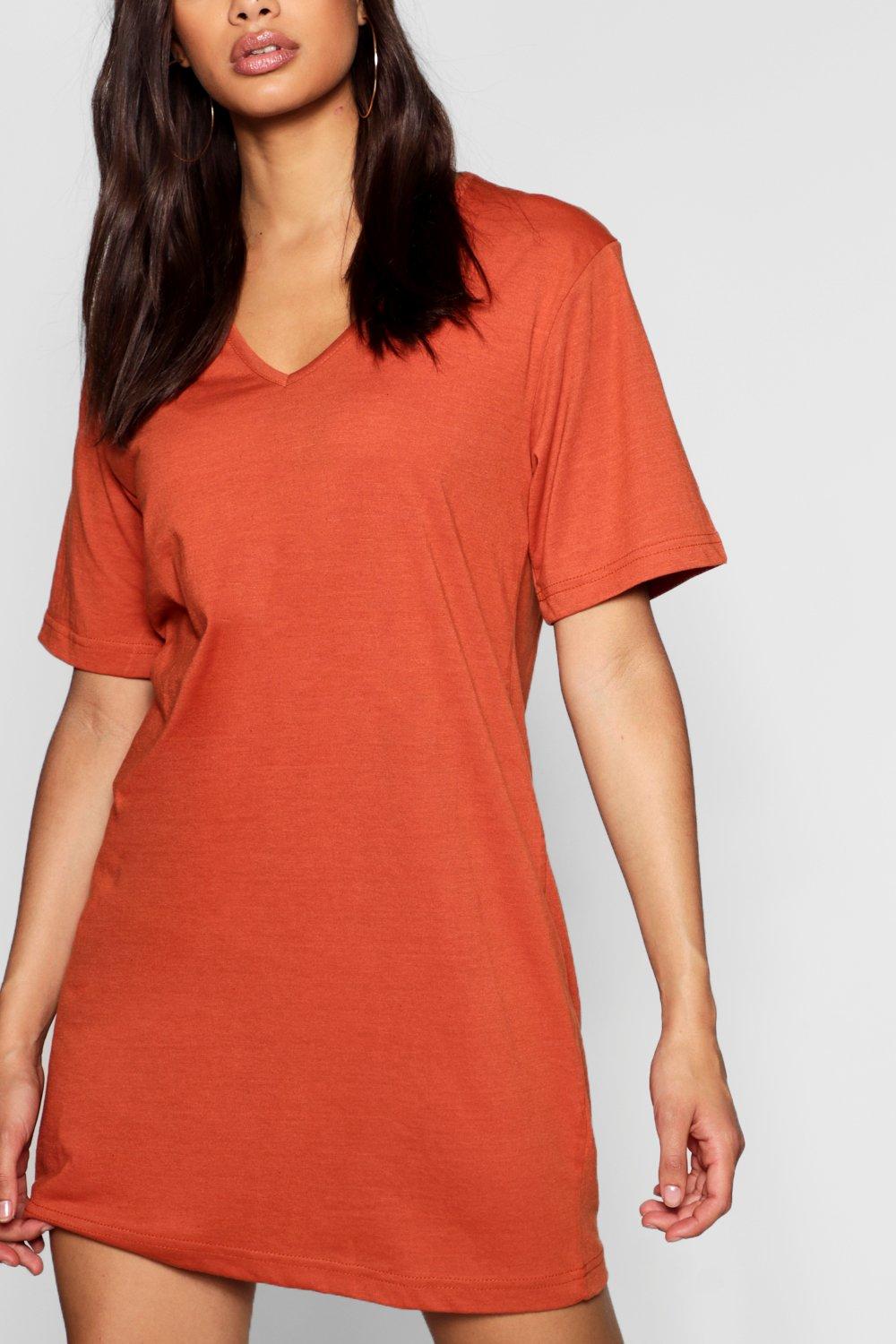 cotton vneck tshirt dress