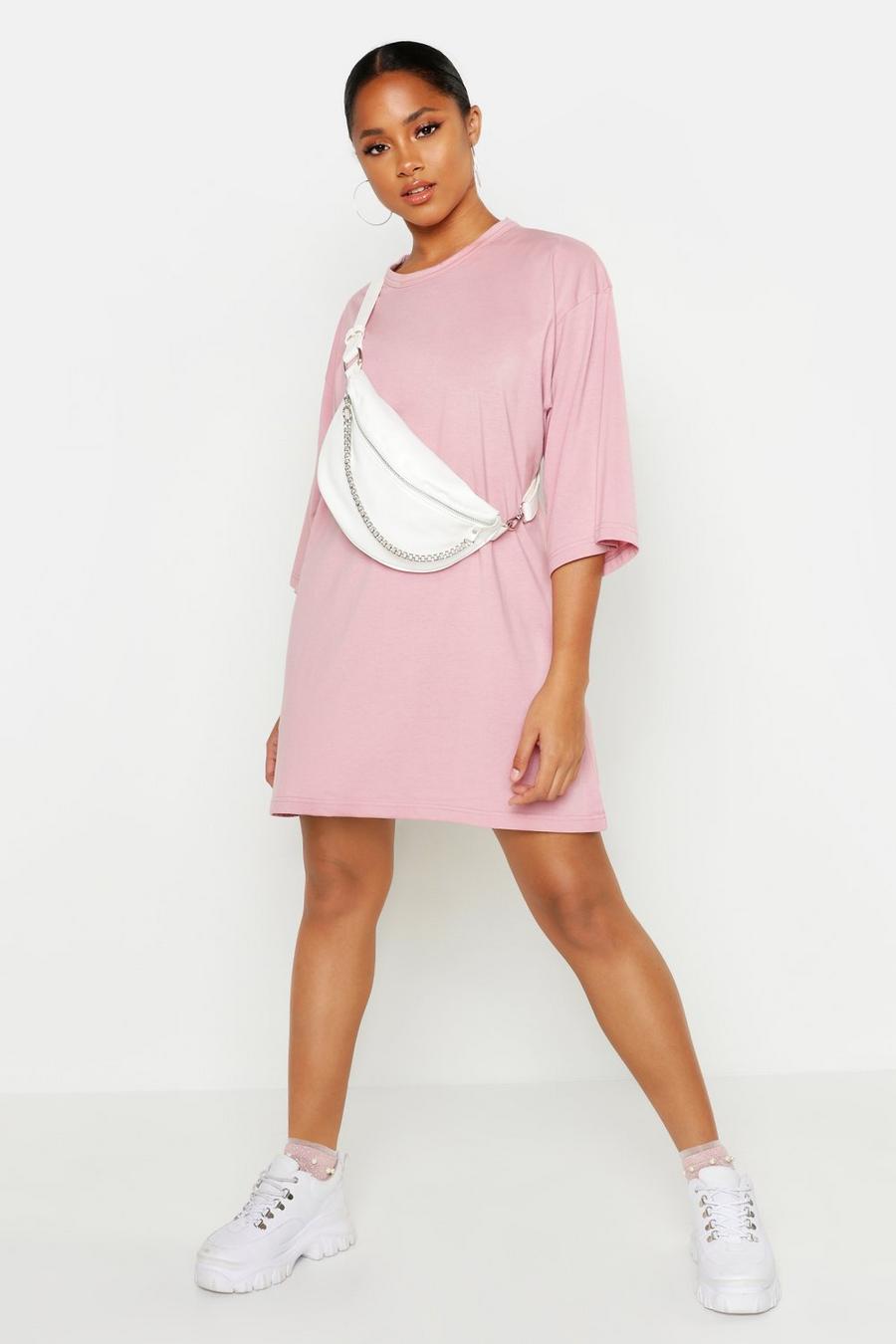 Blush Oversized 3/4 Sleeve T-Shirt Dress image number 1