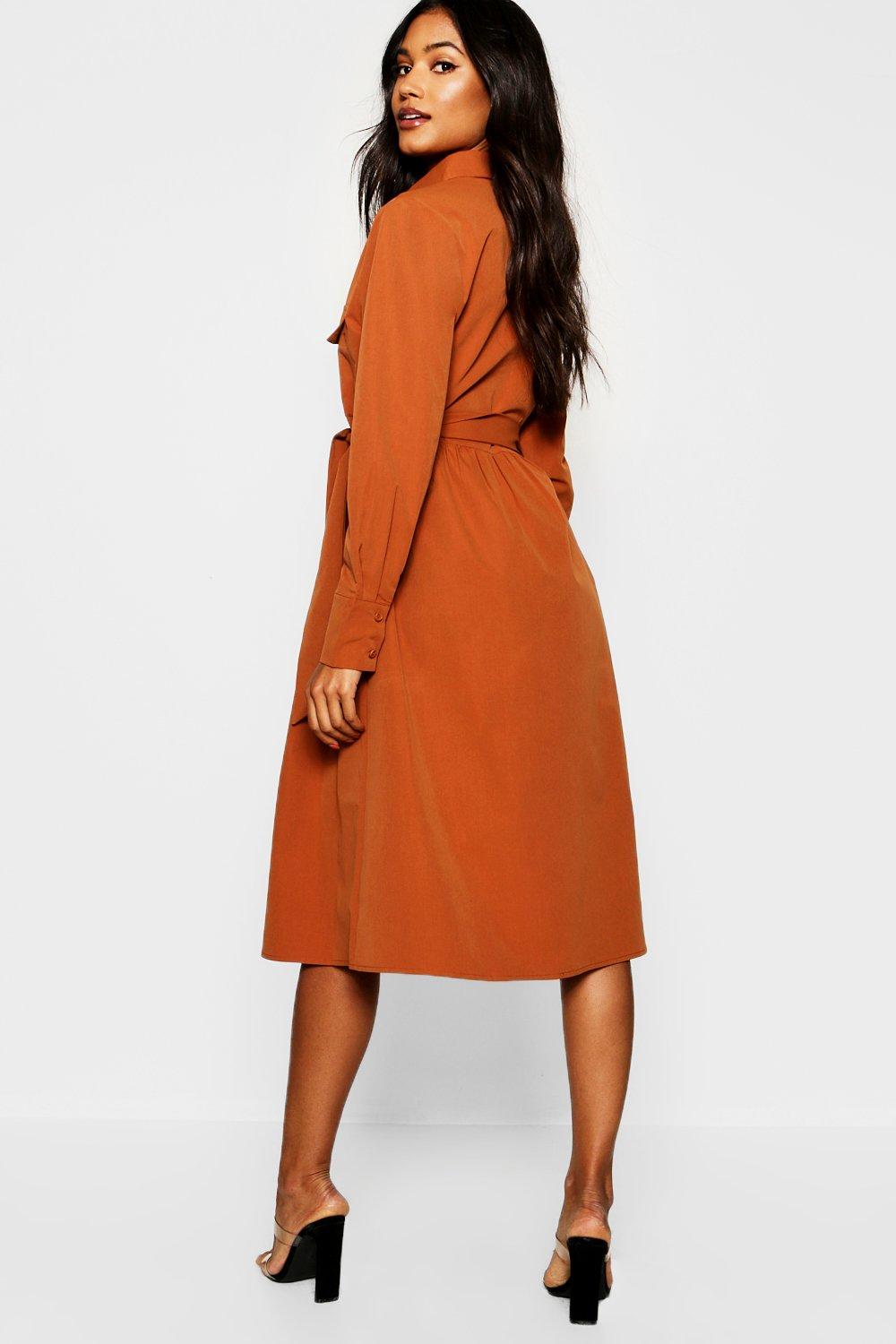 Midi shirt hotsell dress with pockets