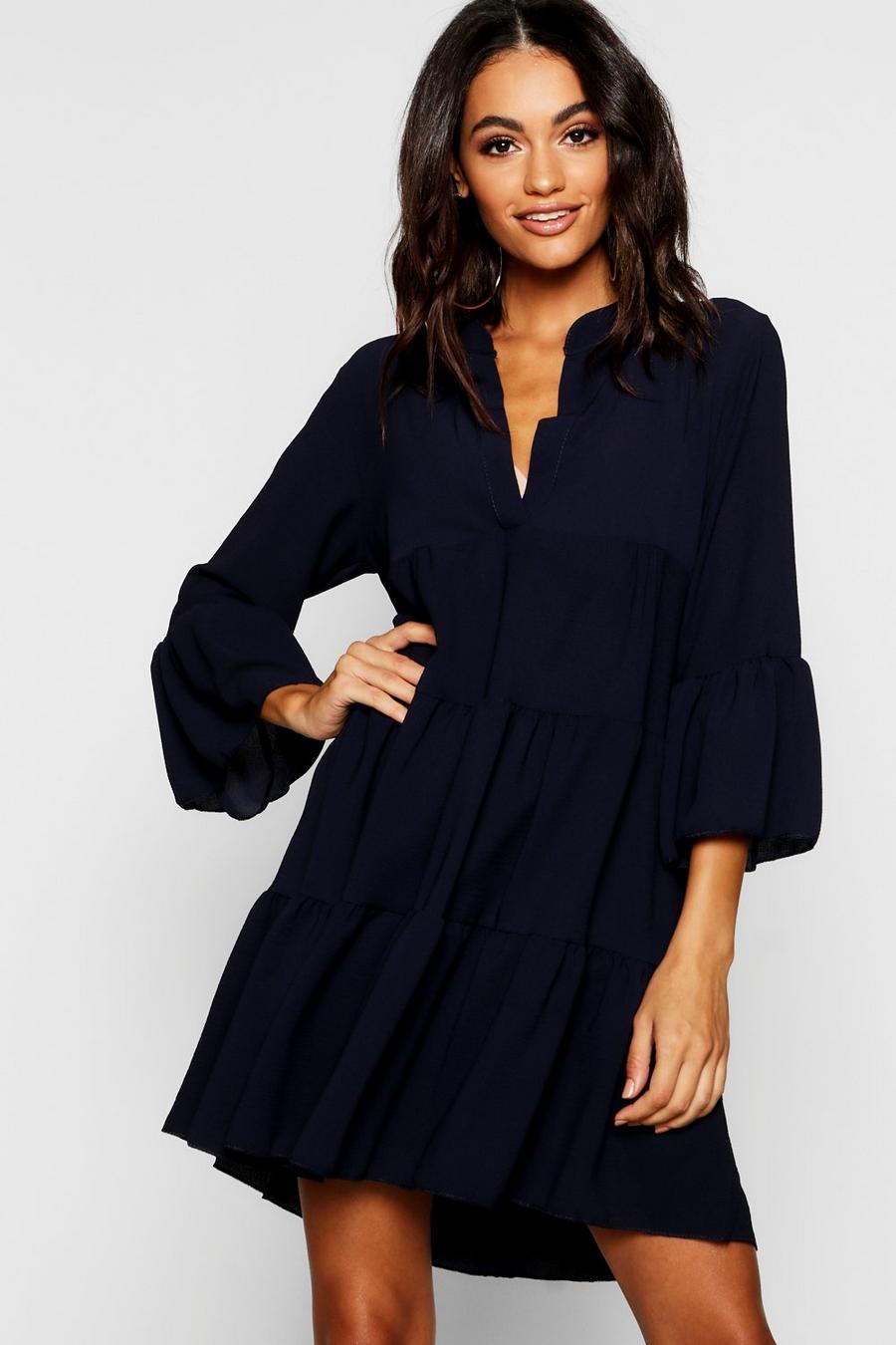 Woven Tiered Shirt Dress image number 1