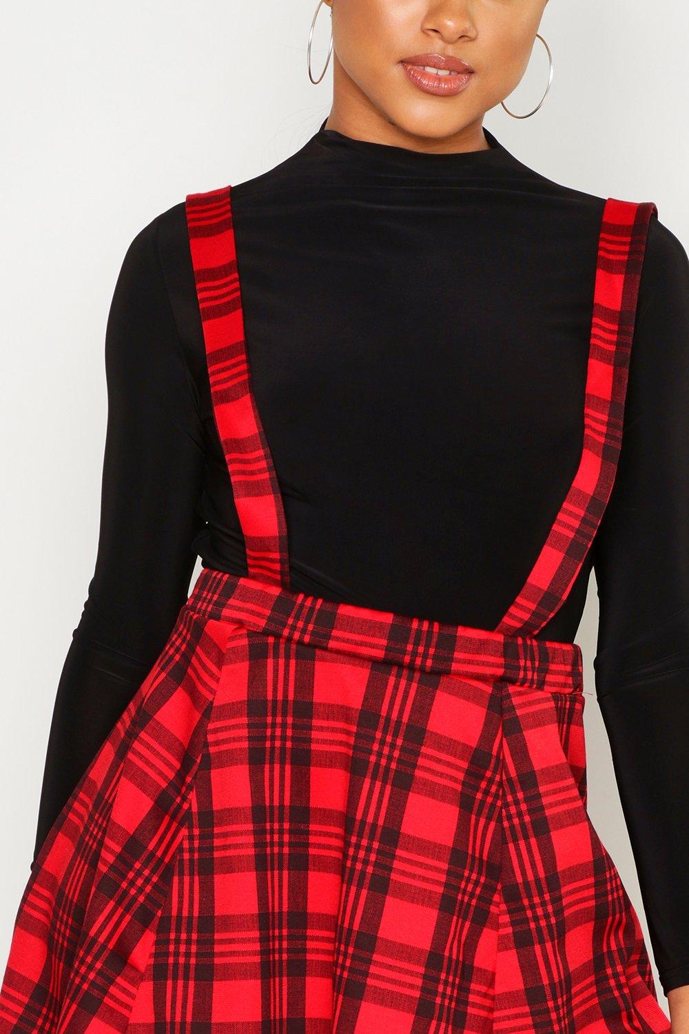 red check pinafore