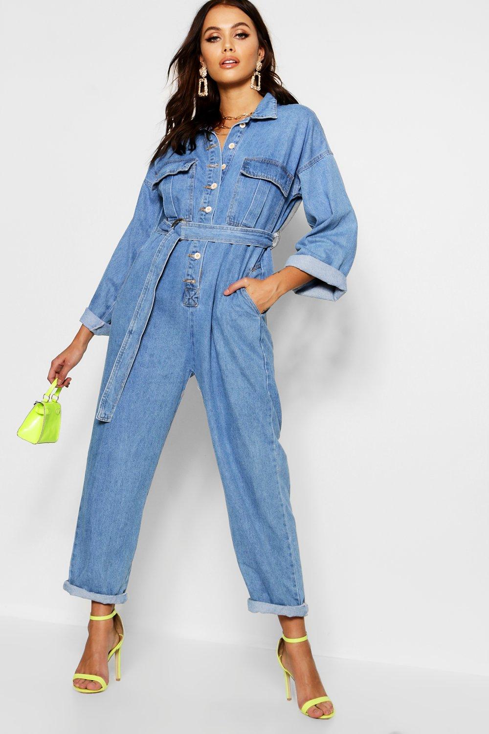 denim boiler suit new look
