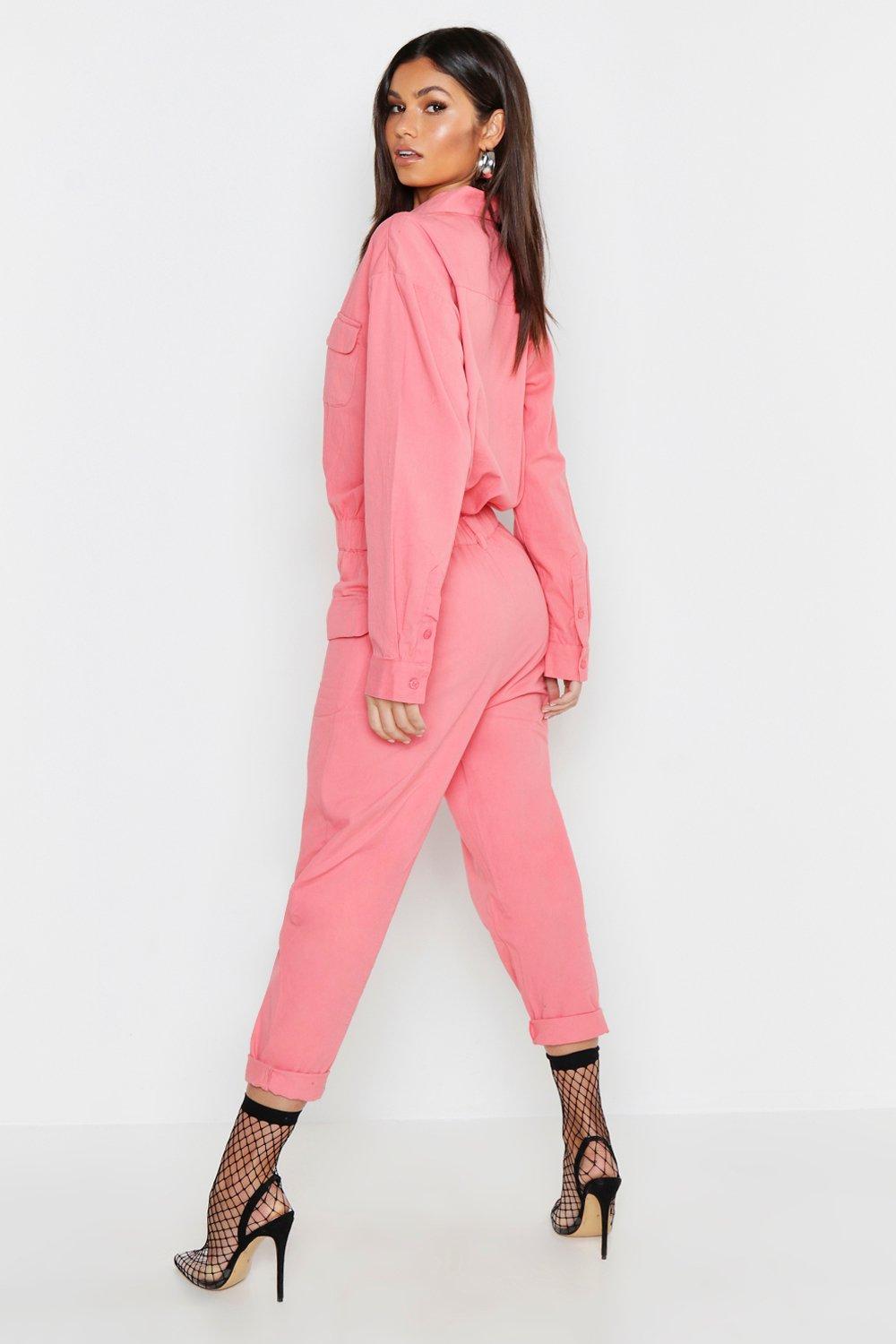 ladies pink boiler suit