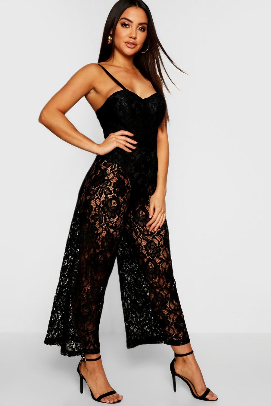 Corded Lace Cupped Sweetheart Jumpsuit image number 1