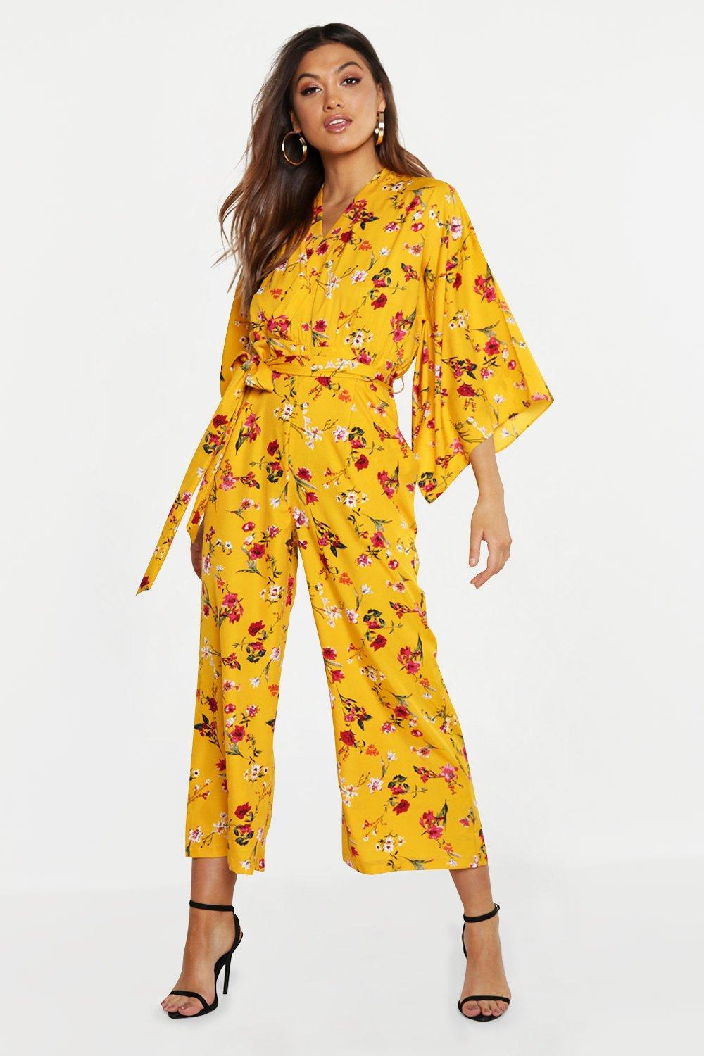 yellow jumpsuit boohoo